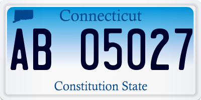 CT license plate AB05027