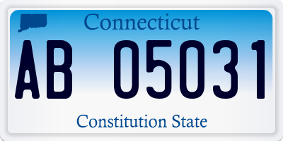 CT license plate AB05031