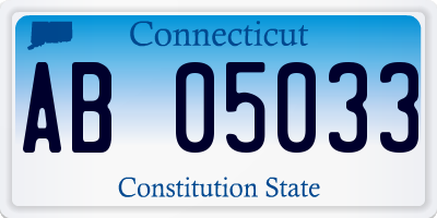 CT license plate AB05033