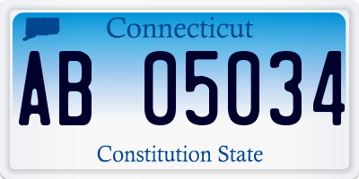 CT license plate AB05034