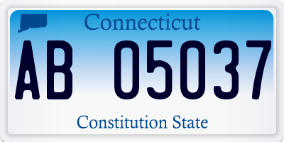 CT license plate AB05037