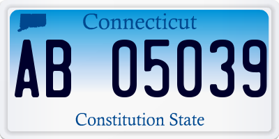 CT license plate AB05039