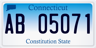 CT license plate AB05071