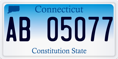 CT license plate AB05077