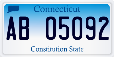 CT license plate AB05092