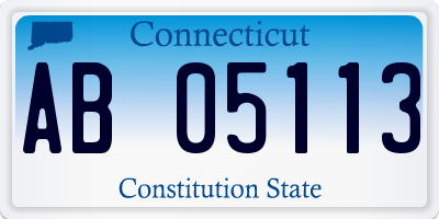 CT license plate AB05113