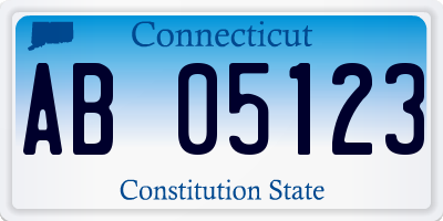 CT license plate AB05123