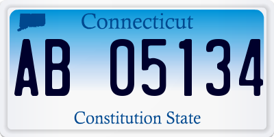 CT license plate AB05134