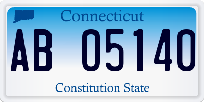 CT license plate AB05140