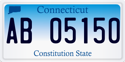 CT license plate AB05150