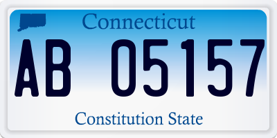 CT license plate AB05157