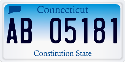 CT license plate AB05181