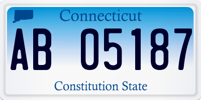 CT license plate AB05187