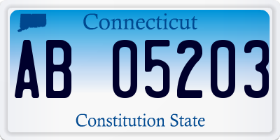 CT license plate AB05203