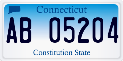 CT license plate AB05204