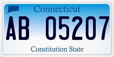 CT license plate AB05207