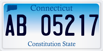 CT license plate AB05217