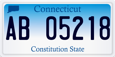 CT license plate AB05218