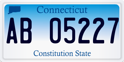 CT license plate AB05227