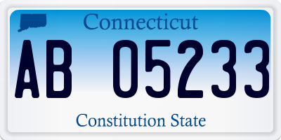 CT license plate AB05233