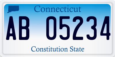 CT license plate AB05234