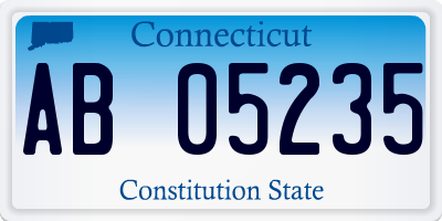 CT license plate AB05235