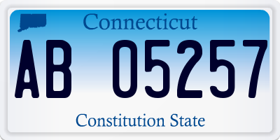 CT license plate AB05257