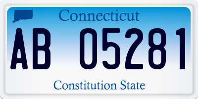 CT license plate AB05281