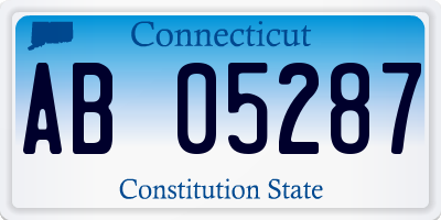 CT license plate AB05287