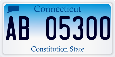 CT license plate AB05300