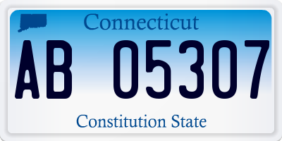 CT license plate AB05307