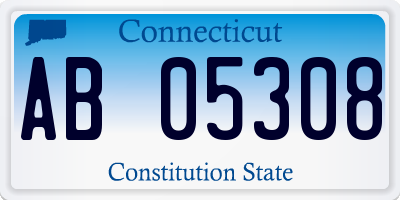 CT license plate AB05308