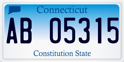 CT license plate AB05315