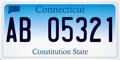 CT license plate AB05321