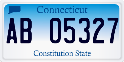 CT license plate AB05327