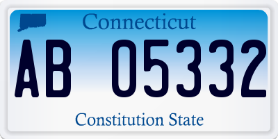 CT license plate AB05332