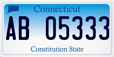 CT license plate AB05333