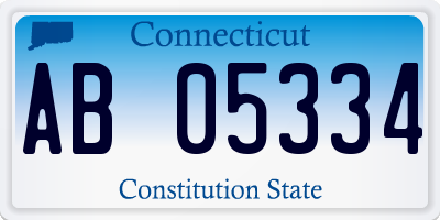 CT license plate AB05334
