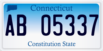 CT license plate AB05337