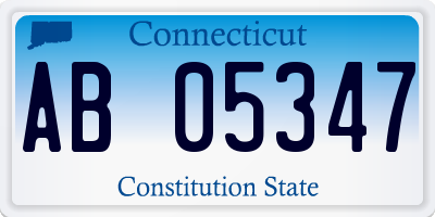 CT license plate AB05347