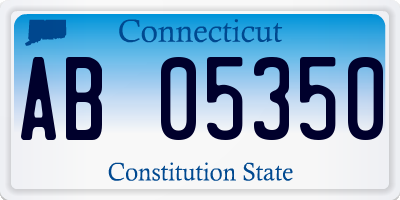 CT license plate AB05350