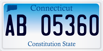 CT license plate AB05360