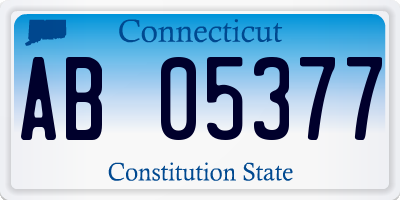 CT license plate AB05377