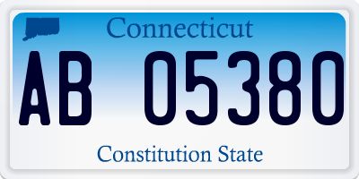 CT license plate AB05380