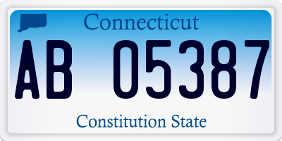 CT license plate AB05387