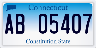 CT license plate AB05407