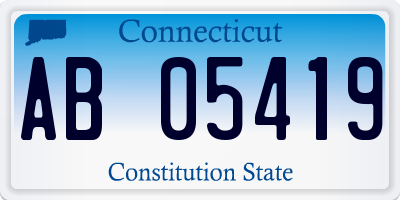 CT license plate AB05419