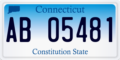 CT license plate AB05481