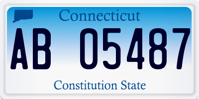 CT license plate AB05487