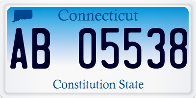 CT license plate AB05538